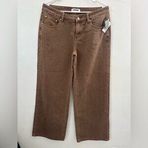 Women's RSQ brown wide-leg jeans, Size 28